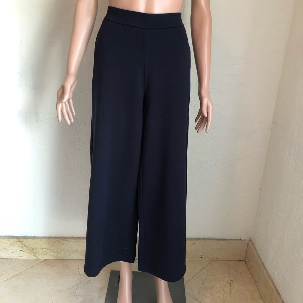 A/ X Armani Exchange Navy Blue Wide-Leg Slide-Bottom Lounge Pants Women’s Size S - Picture 3 of 16